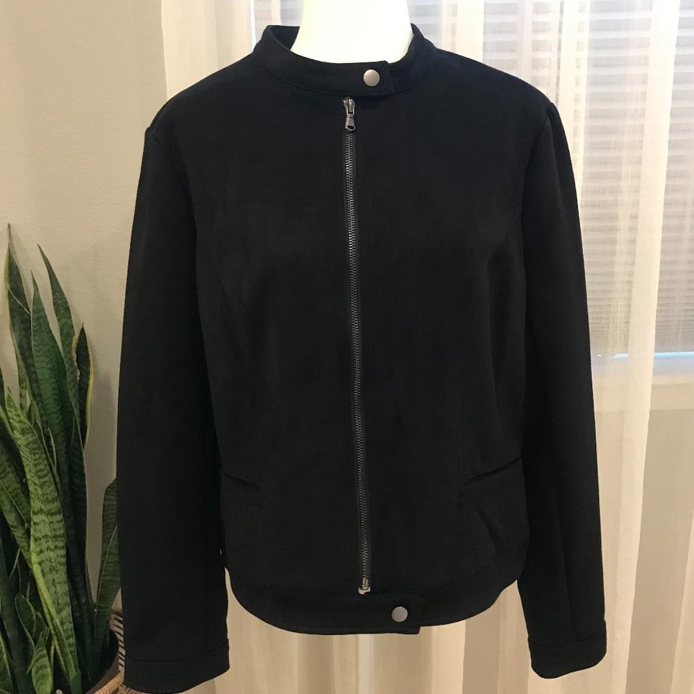 CoffeeShop Women's XL Faux Suede Black Jacket